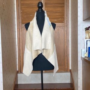 Brand New Fur/ Suede Vest Ecru 12